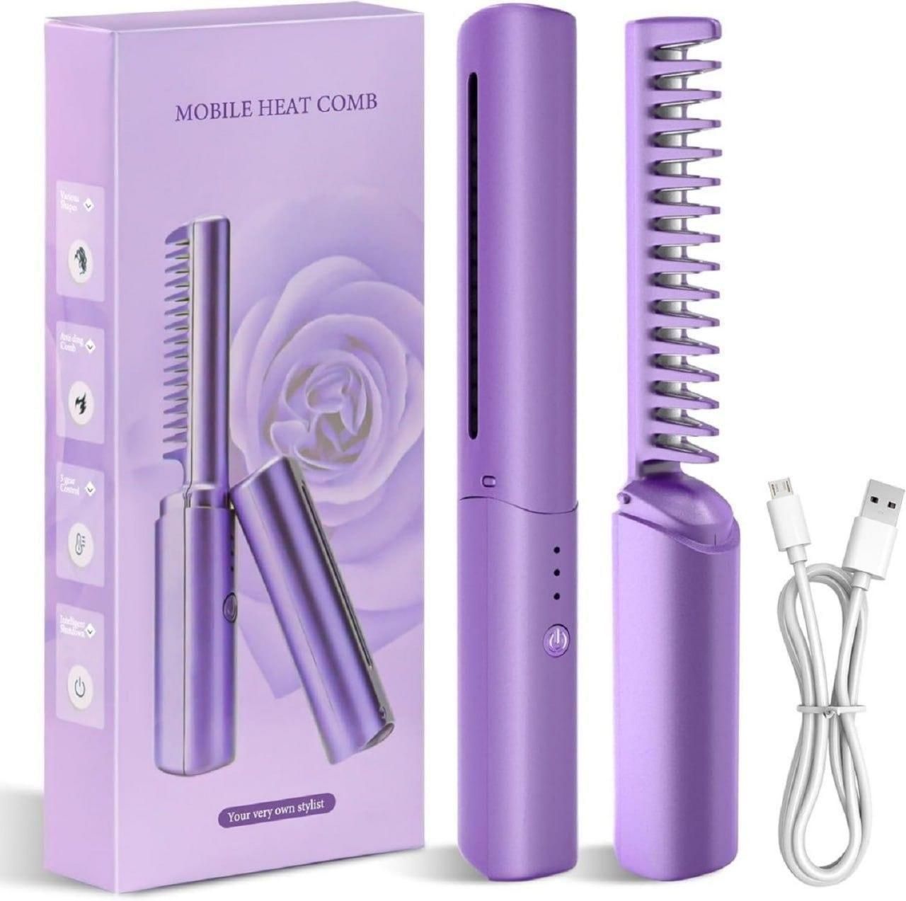Meneflix™ Portable Mini Adjustable Hair Straightener – Hot Comb